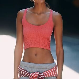 Anthropologie Coral Textured Sports Bra